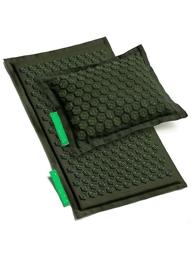 Yoga Acupressure Mat & Pillow Set | Natural Buckwheat + Coconut Palm